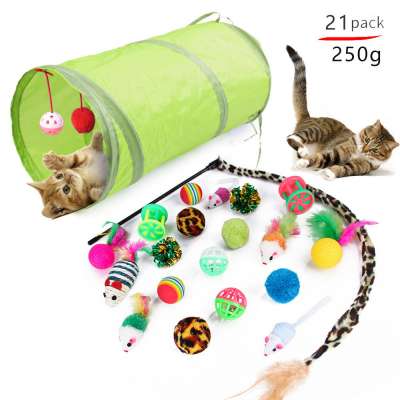 2020 Customited Hot selling Teaser Interactive Cat Toy Set 21 pcs  Toy Gift Box For Best Cat Toy pack set for sale