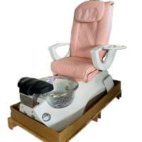 Luxury modern spa furniture pink pedicure chair with human touch massage function